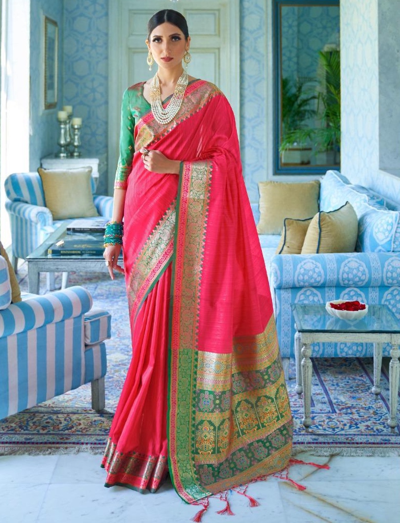 Traditional Hot Pink Katriya Silk Saree - Sarees Designer Collection