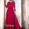 Red Embroidered Georgette Anarkali Dress