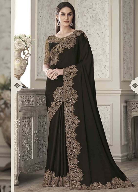 Black saree for party hot sale wear