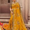 Mustard Wedding Wear Saree