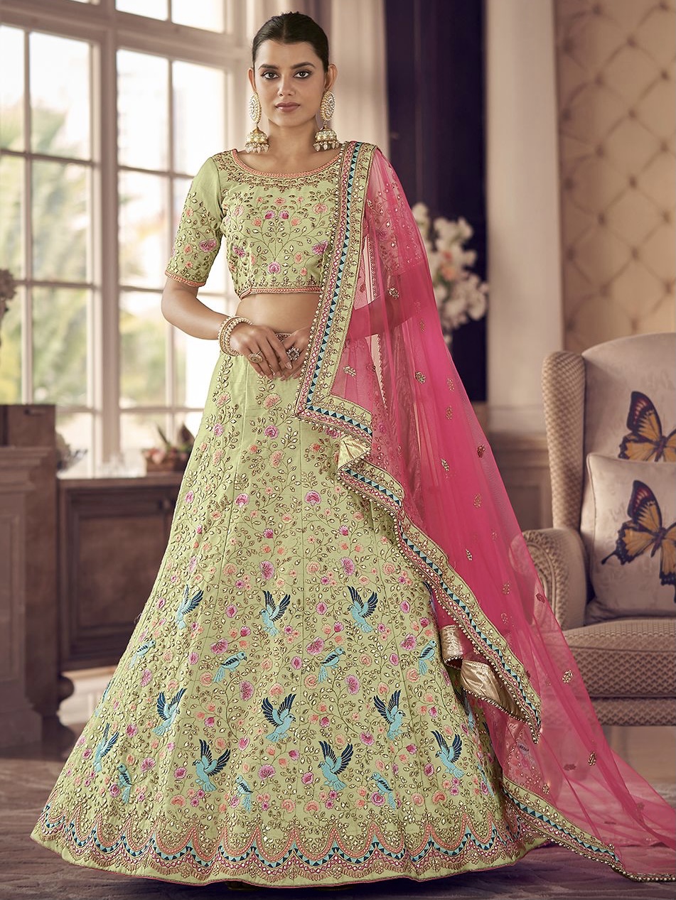 Light Pink Organza Wedding Lehenga Choli – paanericlothing