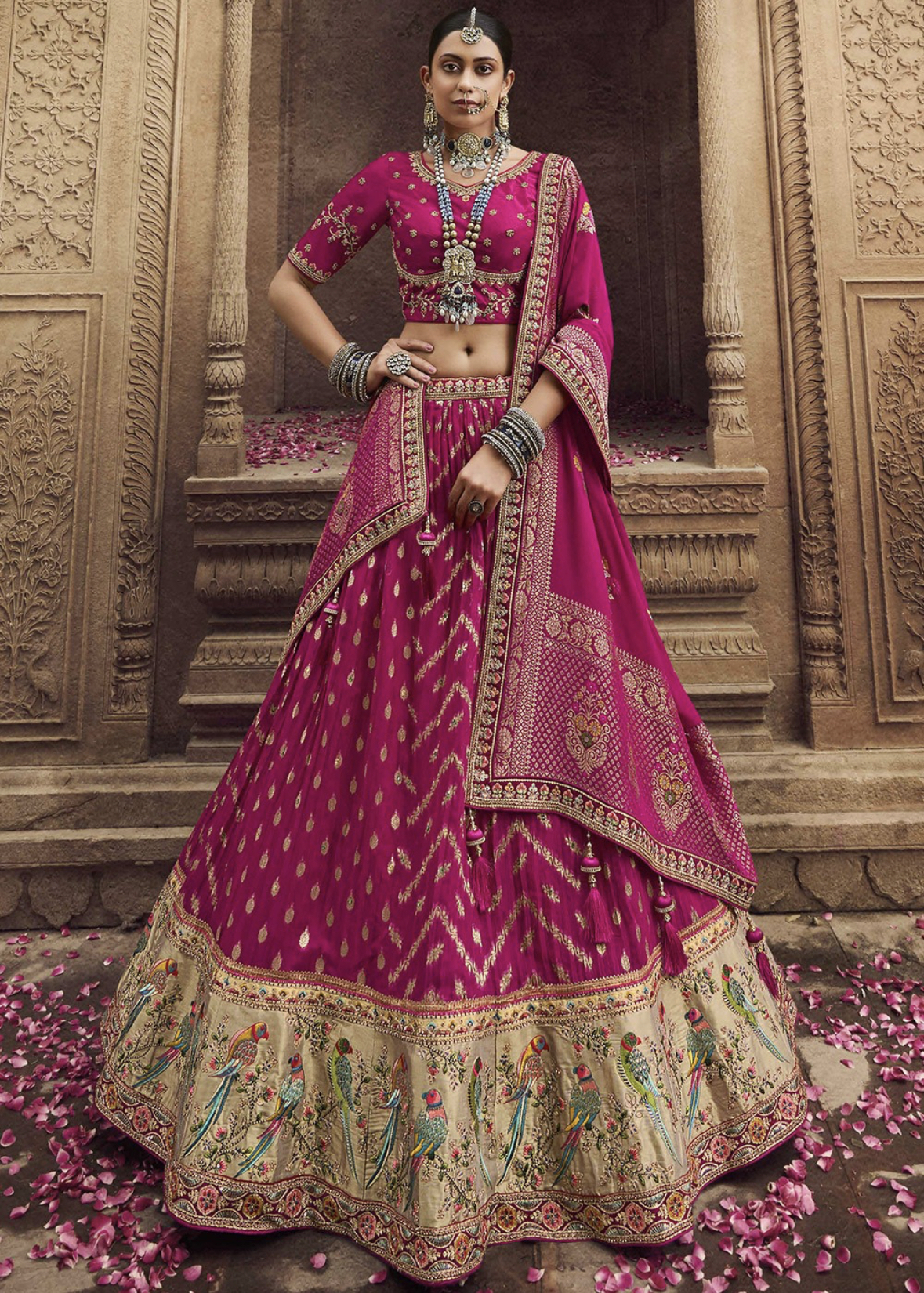 bridal lehenga in pink colour