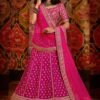 Pink Silk Embroidered Lehenga Choli