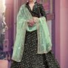 Black And Green Sequinned Lehenga Choli