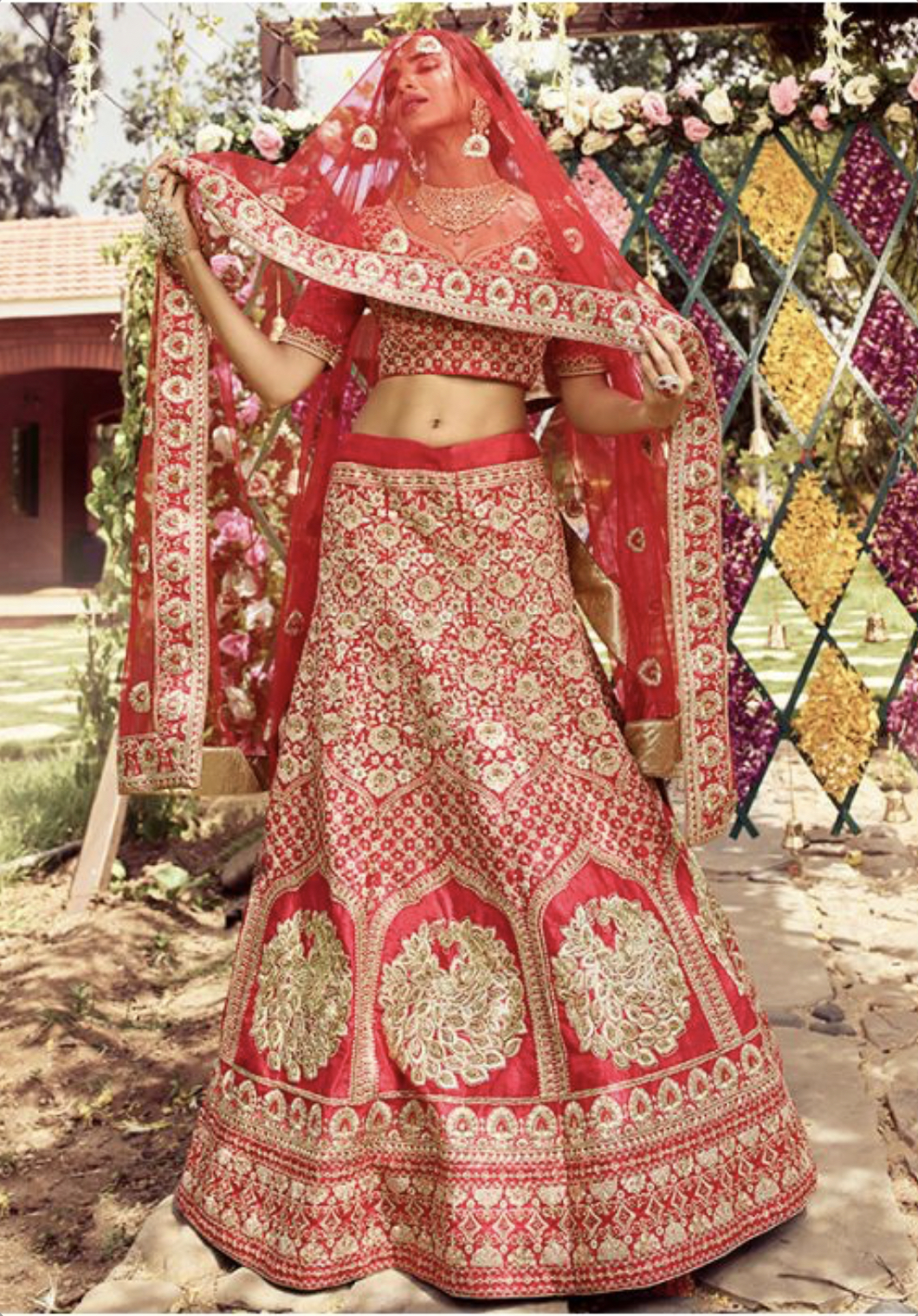 Heer Inspired Bright Red Handwork Punjabi Bridal Lehenga, Lehnga, Wedding  Lehenga, Wedding Outfit - Etsy