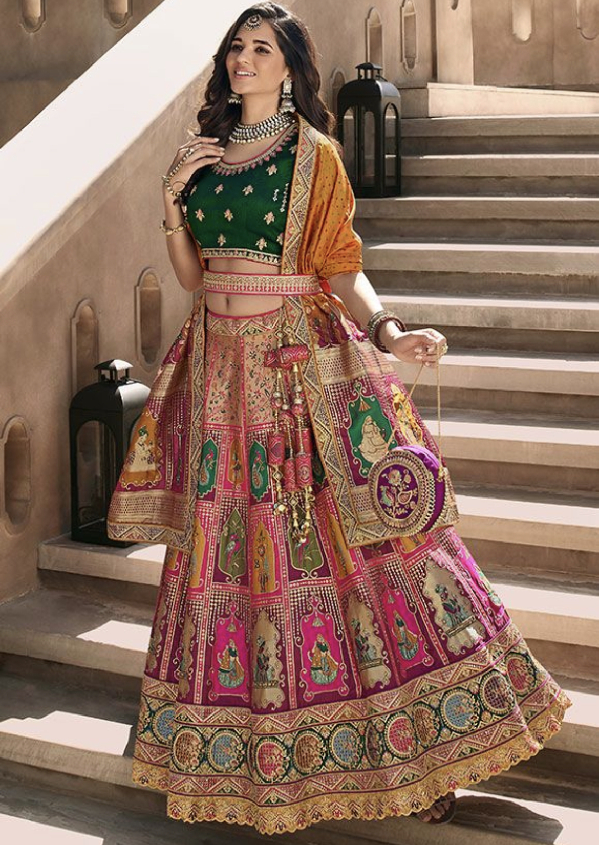 Buy Indian Bridal Lehenga Choli | Designer Wedding Lehengas Online UK:  Magenta