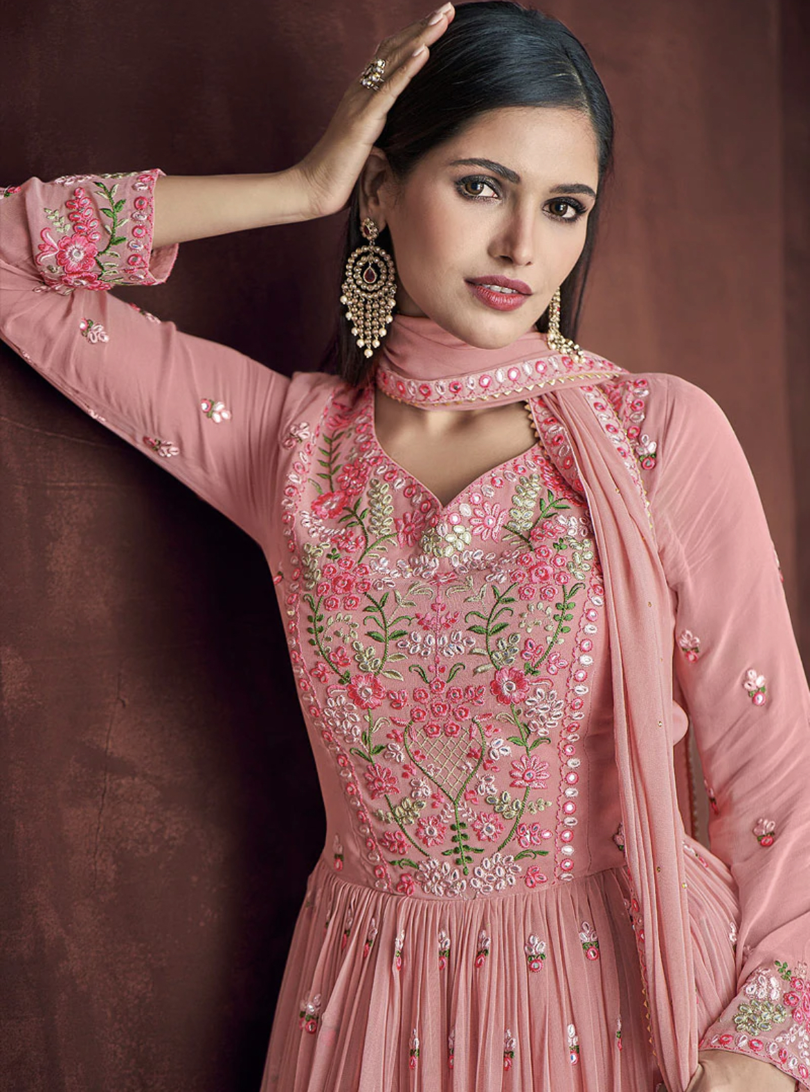 Soft Pink Peplum Style Lehenga Suit - Lehengas Designer Collection