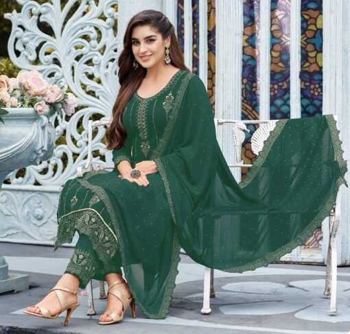 Green Embroidered Salwar Suit Salwar Kameez Designer Collection