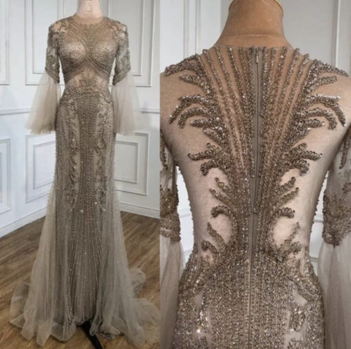 Luxury A-Line Diamond Beaded Evening Dress - Evening Dresses, Made To ...