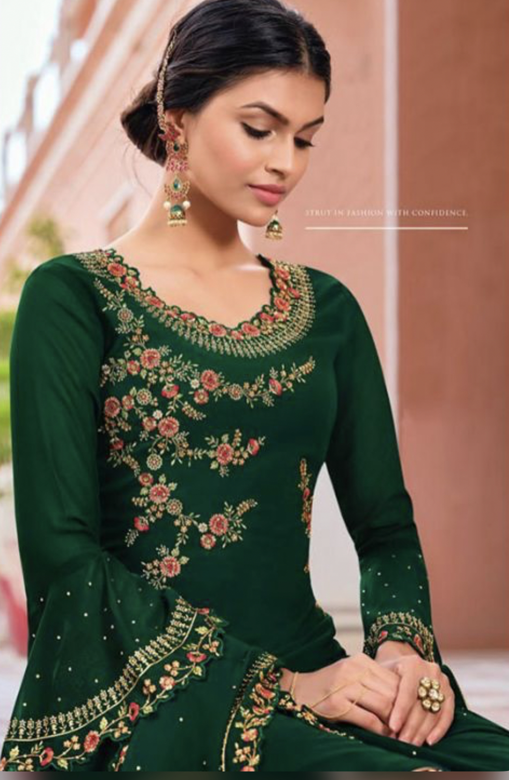 Green Embroidered Pant Kameez - Salwar Kameez, top 20 salwar kameez ...